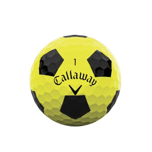Chrome-Soft-Golf-Ball-2022-Truvis-Yellow-Black-Front-View-1030x796